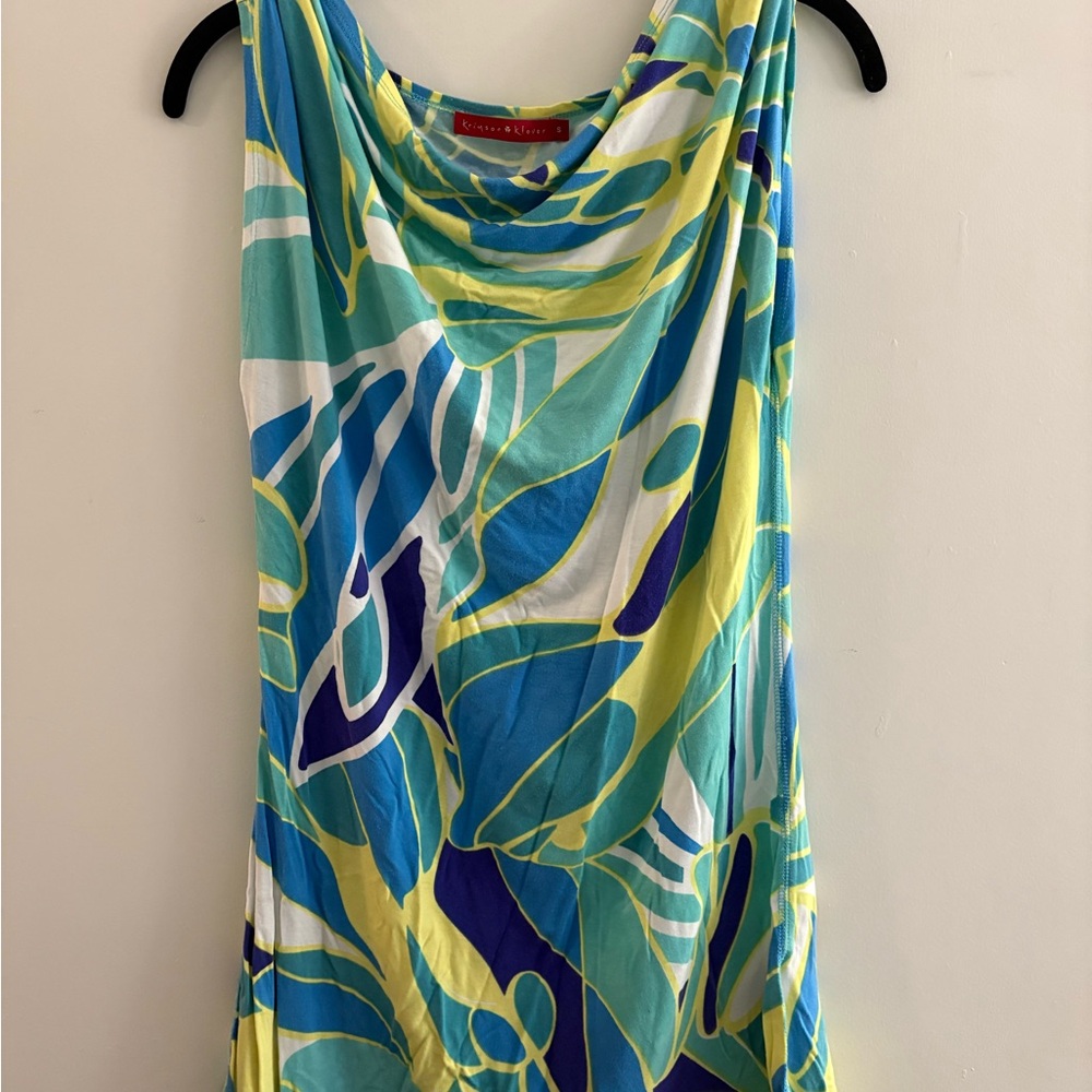 Krimson Klover Blue and Yellow Patterned Top